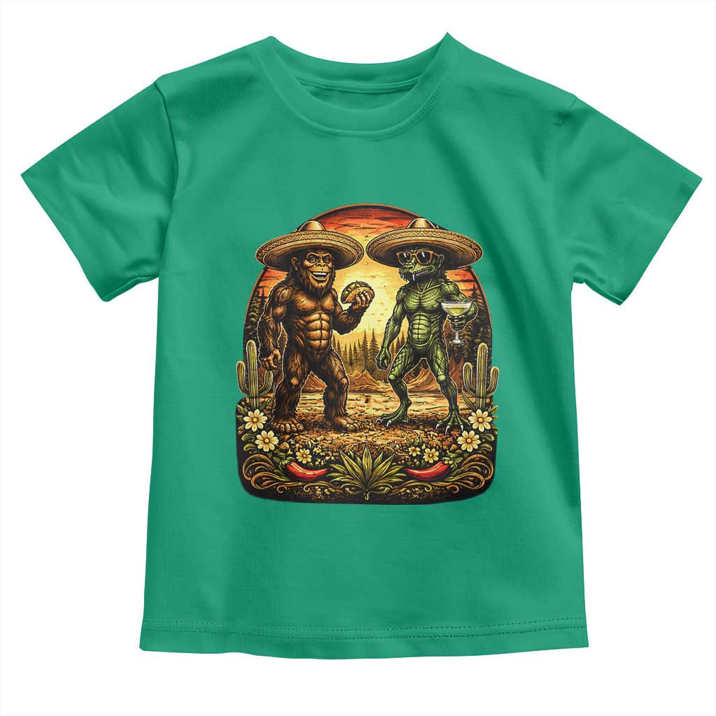 Funny Bigfoot Chupacabra Cinco De Mayo Toddler T Shirt Cryptid Lover Gift TS12 Irish Green Print Your Wear