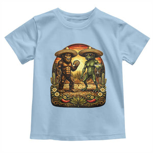 Funny Bigfoot Chupacabra Cinco De Mayo Toddler T Shirt Cryptid Lover Gift TS12 Light Blue Print Your Wear