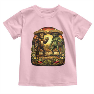 Funny Bigfoot Chupacabra Cinco De Mayo Toddler T Shirt Cryptid Lover Gift TS12 Light Pink Print Your Wear