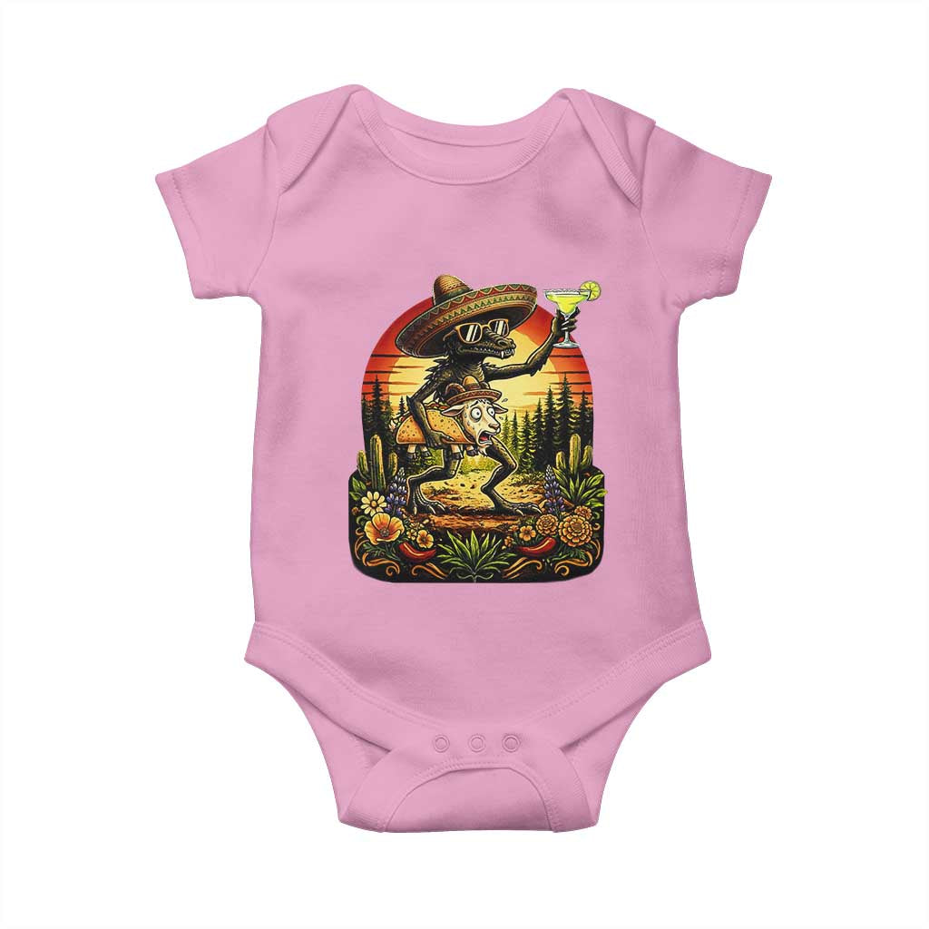 Funny Chupacabra Goat Taco Lover Baby Onesie Cinco De Mayo Party Gift TS12 Light Pink Print Your Wear
