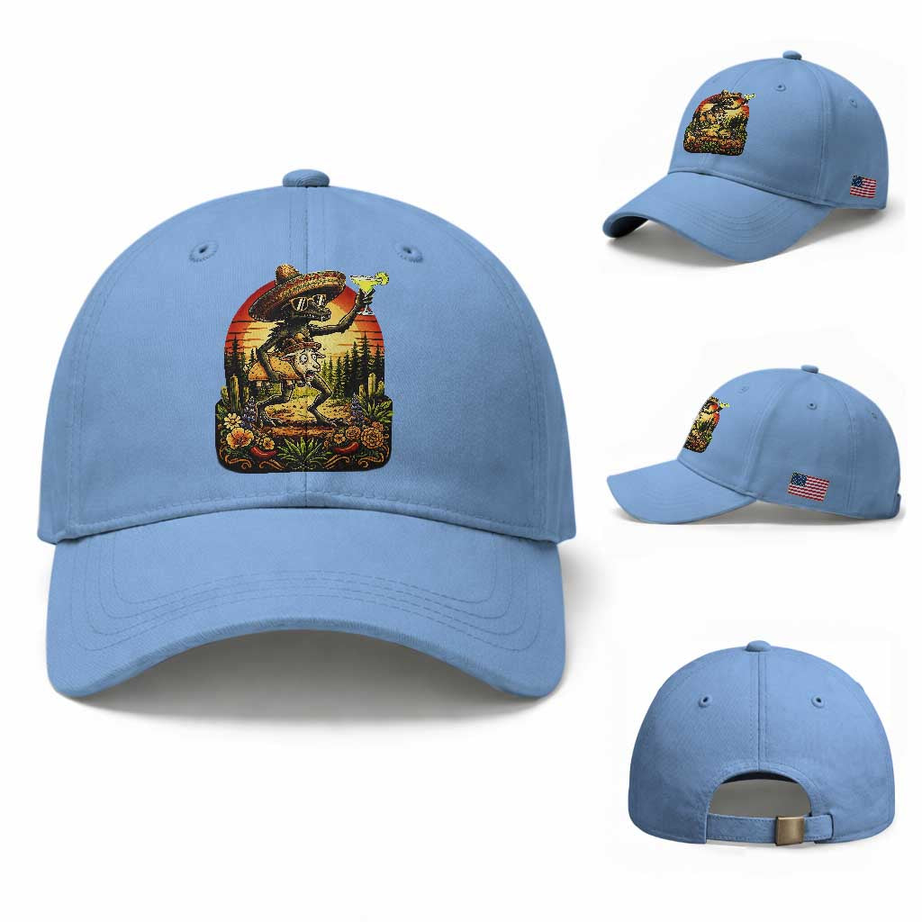 Funny Chupacabra Goat Taco Lover Baseball Cap Cinco De Mayo Party Gift TS12 Baseball Cap Universal Fit Light Blue Print Your Wear
