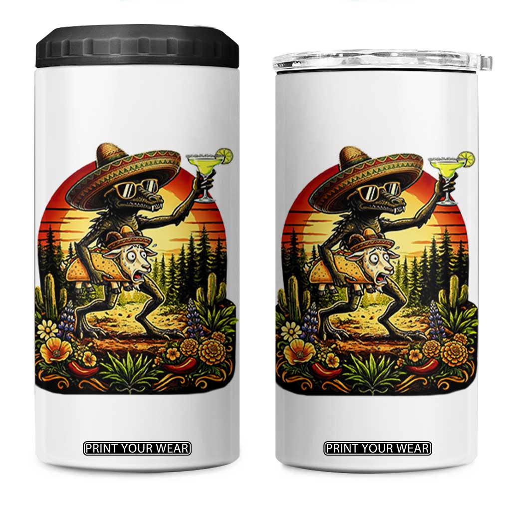 Funny Chupacabra Goat Taco Lover 4 in 1 Can Cooler Tumbler Cinco De Mayo Party Gift TS12 One Size: 16 oz White Print Your Wear
