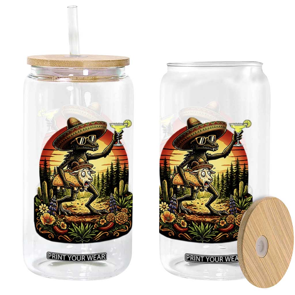 Funny Chupacabra Goat Taco Lover Glass Can Cinco De Mayo Party Gift TS12 Print Your Wear