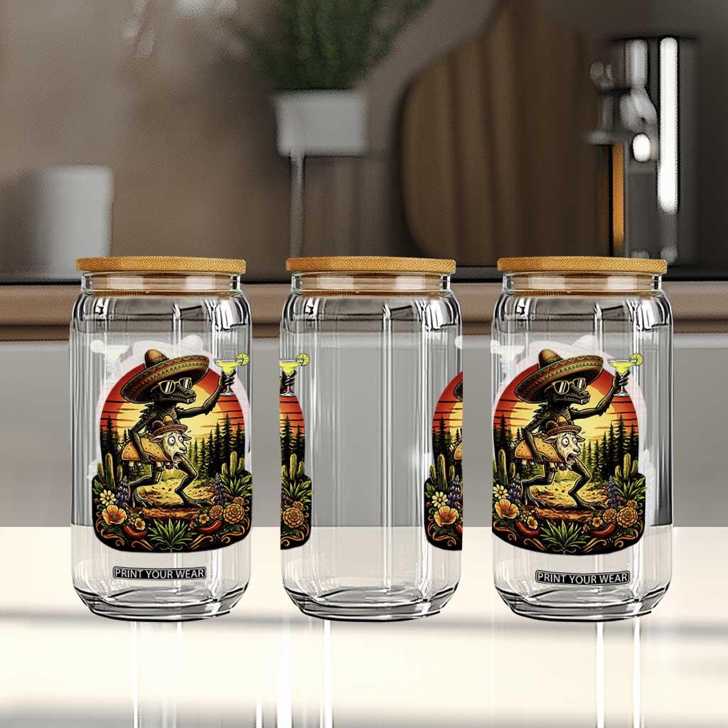 Funny Chupacabra Goat Taco Lover Glass Can Cinco De Mayo Party Gift TS12 Print Your Wear