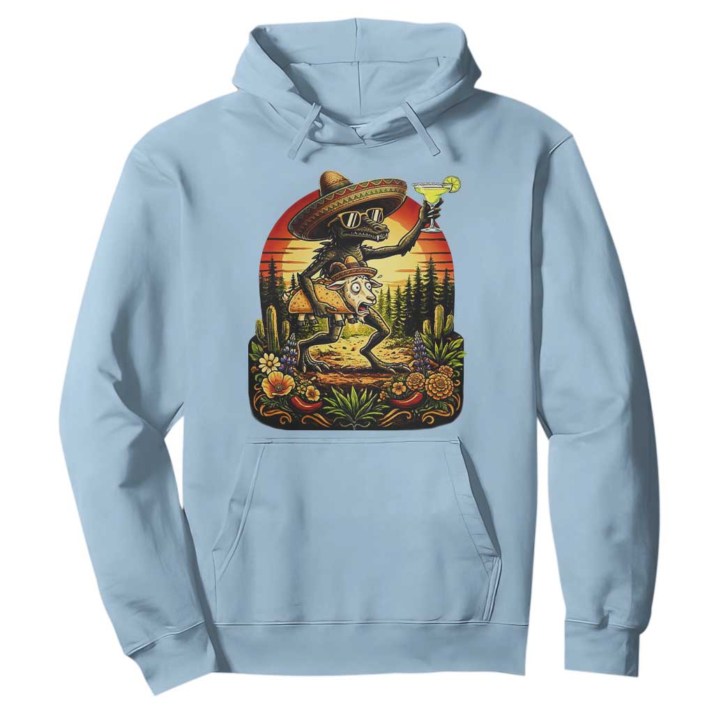 Funny Chupacabra Goat Taco Lover Hoodie Cinco De Mayo Party Gift TS12 Light Blue Print Your Wear