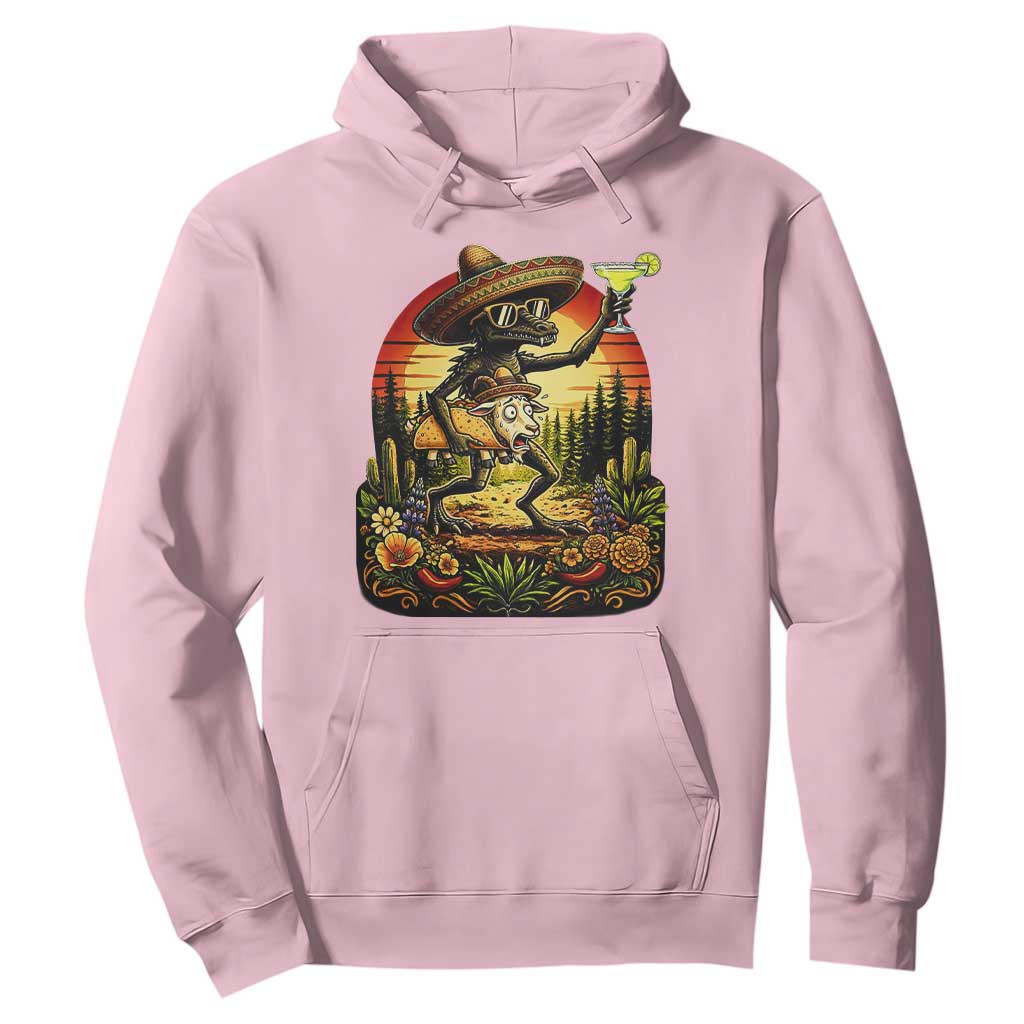 Funny Chupacabra Goat Taco Lover Hoodie Cinco De Mayo Party Gift TS12 Light Pink Print Your Wear