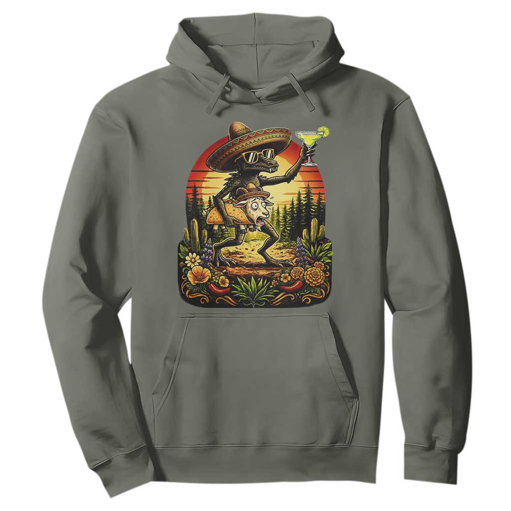 Funny Chupacabra Goat Taco Lover Hoodie Cinco De Mayo Party Gift TS12 Military Green Print Your Wear