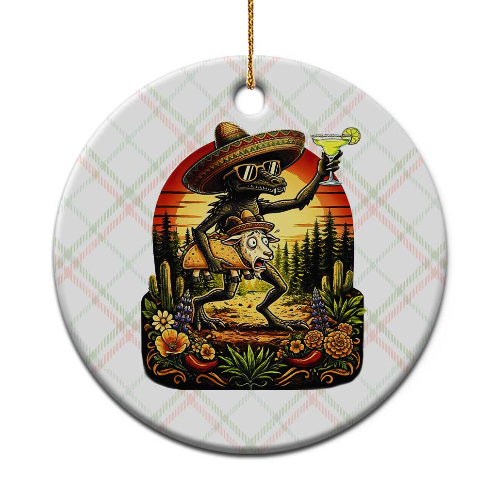 Funny Chupacabra Goat Taco Lover Ceramic Ornament Cinco De Mayo Party Gift TS12 1pc Christmas Plaid Print Your Wear