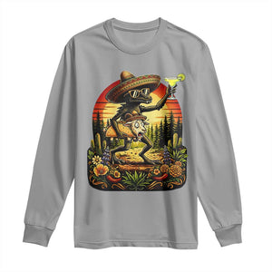 Funny Chupacabra Goat Taco Lover Long Sleeve Shirt Cinco De Mayo Party Gift TS12 Sport Gray Print Your Wear