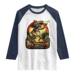 Funny Chupacabra Goat Taco Lover Raglan Shirt Cinco De Mayo Party Gift TS12 White Navy Print Your Wear