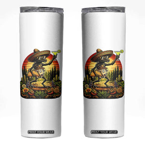 Funny Chupacabra Goat Taco Lover Skinny Tumbler Cinco De Mayo Party Gift TS12 White Print Your Wear