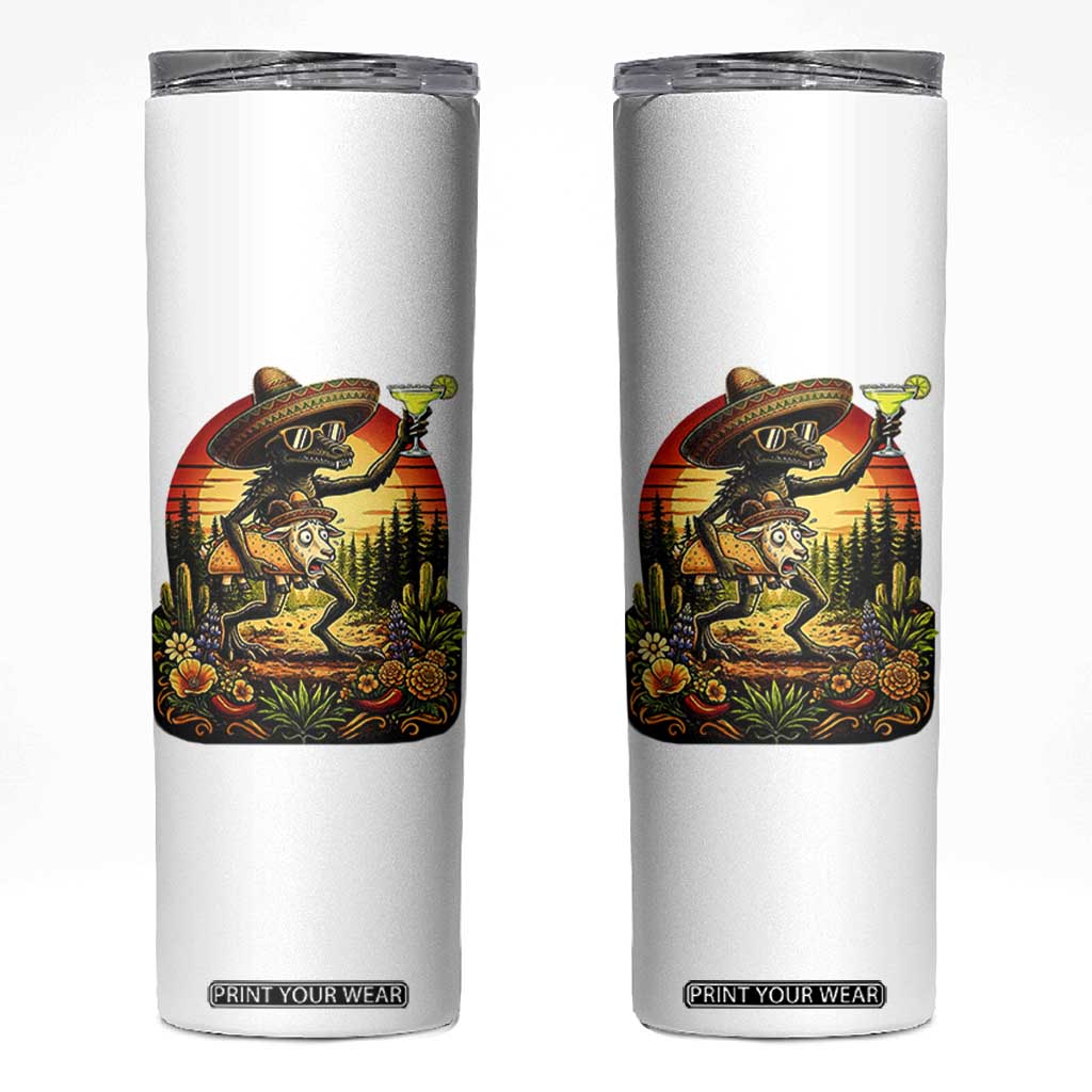 Funny Chupacabra Goat Taco Lover Skinny Tumbler Cinco De Mayo Party Gift TS12 White Print Your Wear