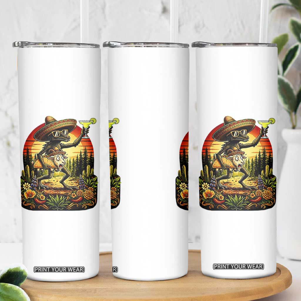 Funny Chupacabra Goat Taco Lover Skinny Tumbler Cinco De Mayo Party Gift TS12 Print Your Wear