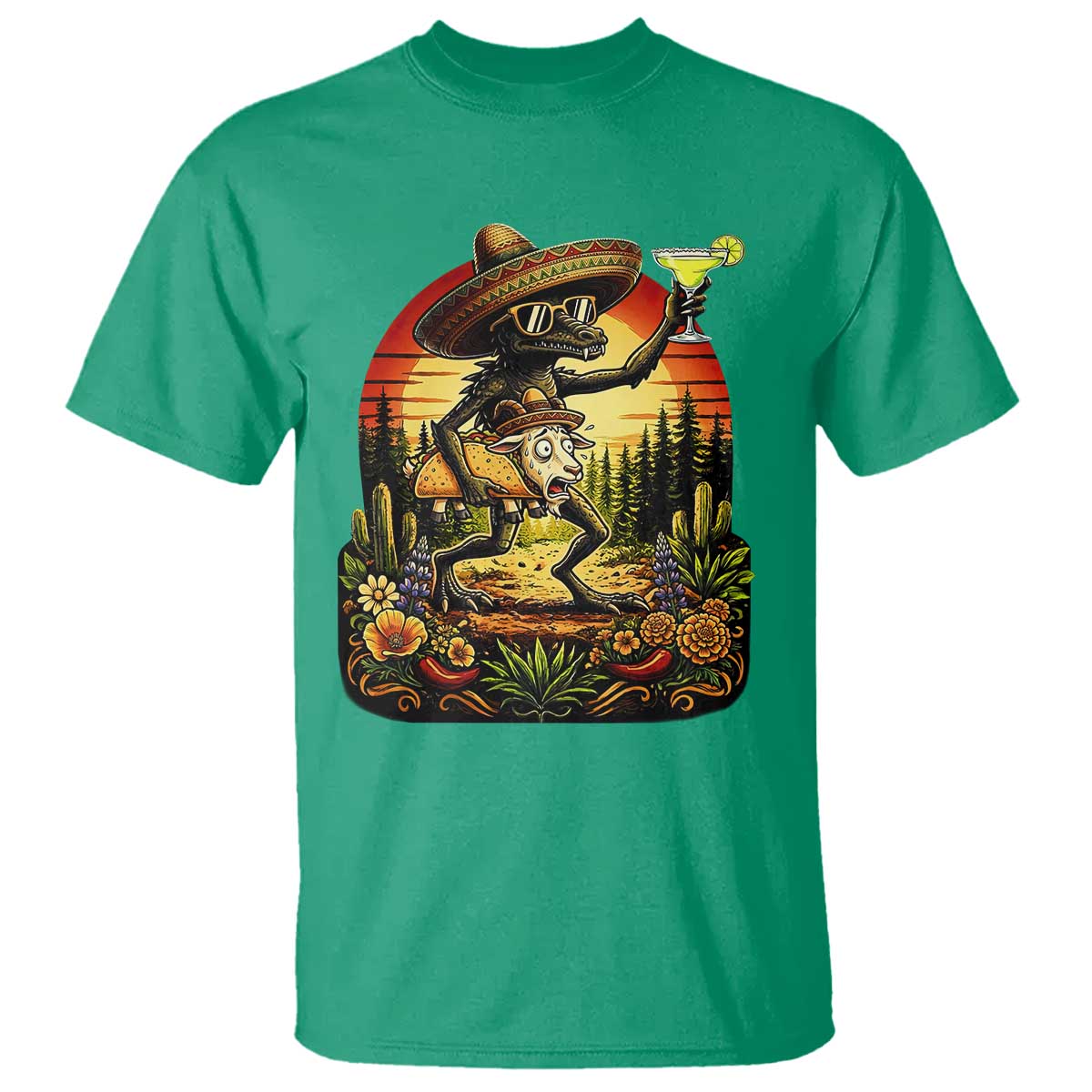 Funny Chupacabra Goat Taco Lover T Shirt Cinco De Mayo Party Gift TS12 Irish Green Print Your Wear