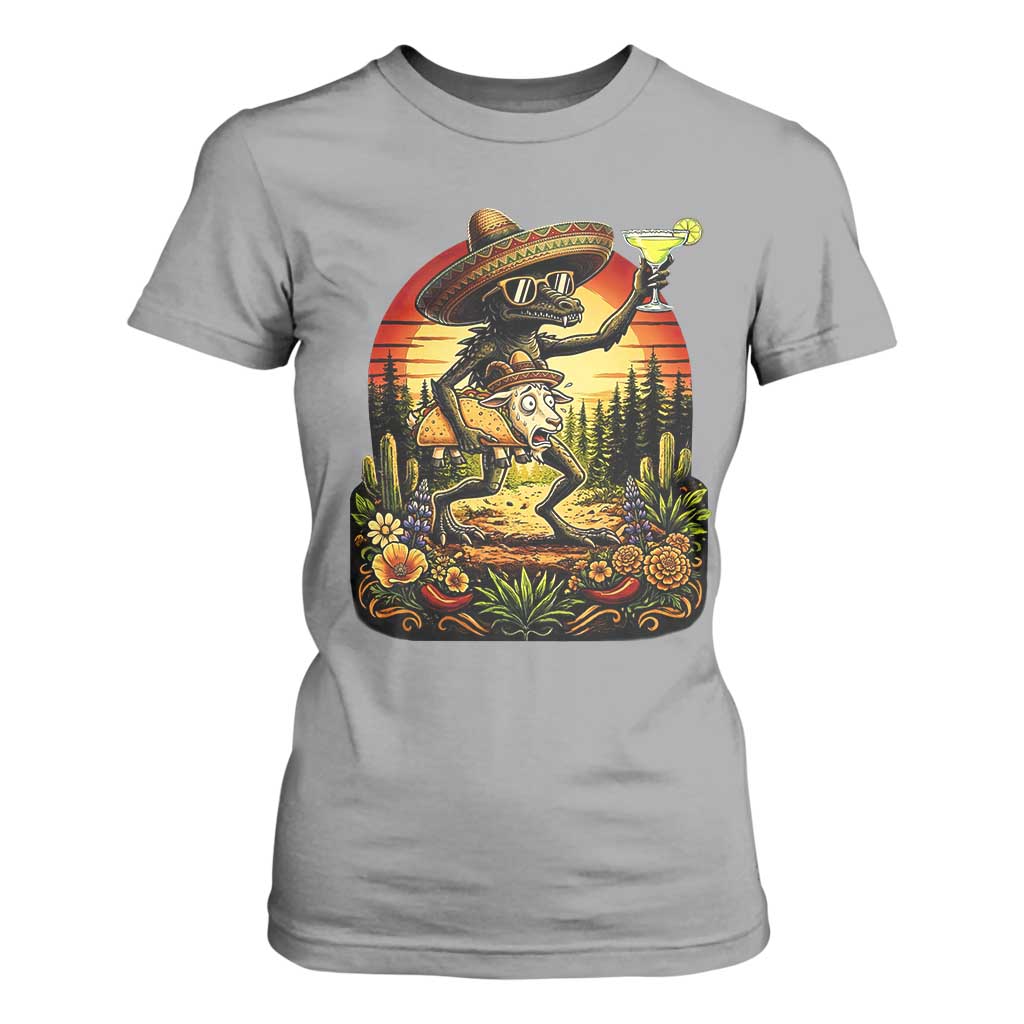 Funny Chupacabra Goat Taco Lover T Shirt For Women Cinco De Mayo Party Gift TS12 Sport Gray Print Your Wear