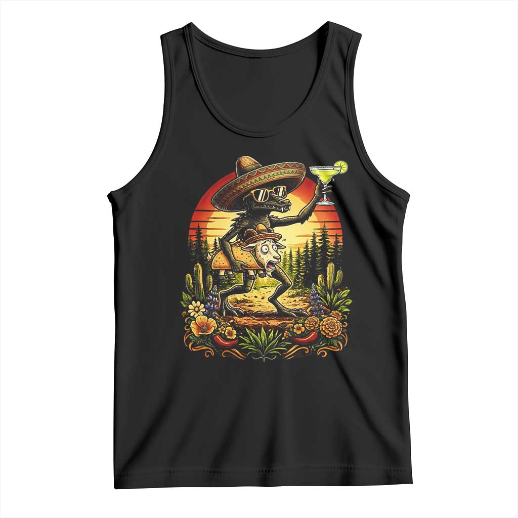 Funny Chupacabra Goat Taco Lover Tank Top Cinco De Mayo Party Gift TS12 Black Print Your Wear