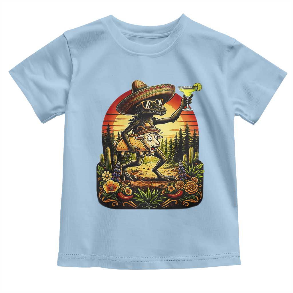 Funny Chupacabra Goat Taco Lover Toddler T Shirt Cinco De Mayo Party Gift TS12 Light Blue Print Your Wear