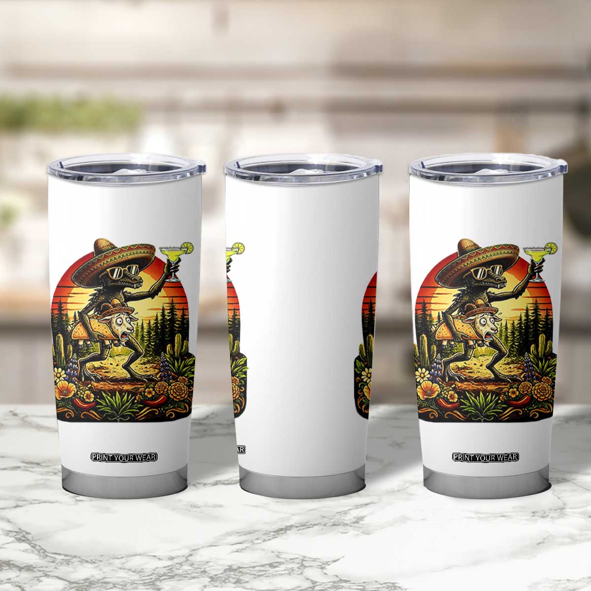 Funny Chupacabra Goat Taco Lover Tumbler Cup Cinco De Mayo Party Gift TS12 Print Your Wear
