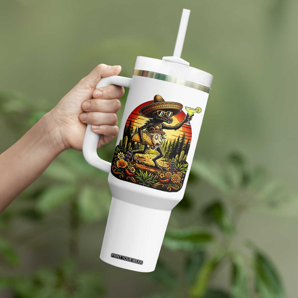 Funny Chupacabra Goat Taco Lover Tumbler With Handle Cinco De Mayo Party Gift TS12 Print Your Wear
