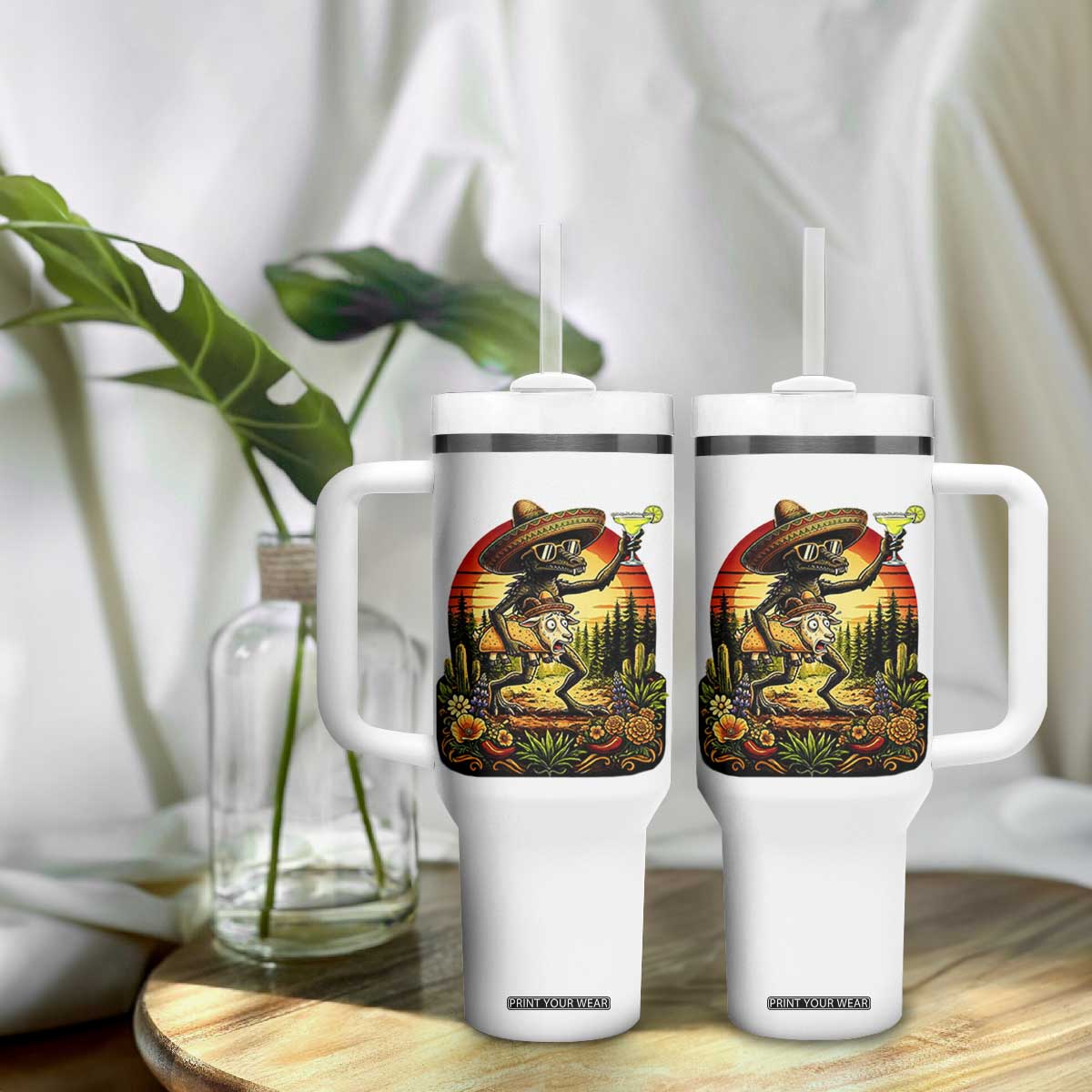 Funny Chupacabra Goat Taco Lover Tumbler With Handle Cinco De Mayo Party Gift TS12 Print Your Wear