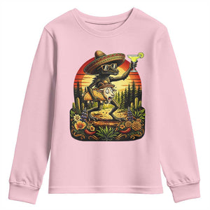 Funny Chupacabra Goat Taco Lover Youth Sweatshirt Cinco De Mayo Party Gift TS12 Light Pink Print Your Wear