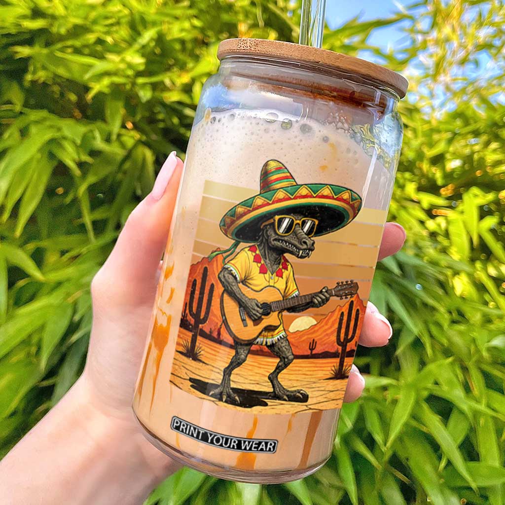 Funny Cinco De Mayo Chupacabra Glass Can Guitar Fiesta Gift TS12 White Print Your Wear