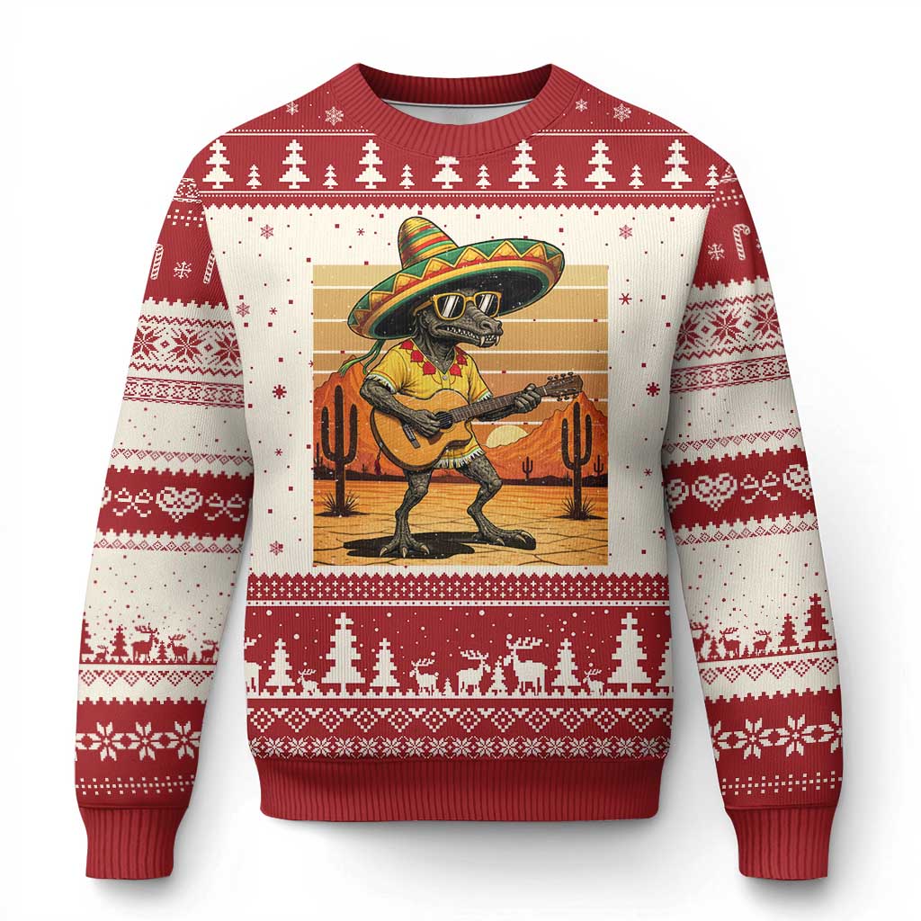 Funny Cinco De Mayo Chupacabra Ugly Christmas Sweater Guitar Fiesta Gift TS12 Beige Red Print Your Wear
