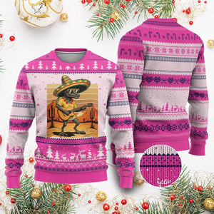 Funny Cinco De Mayo Chupacabra Ugly Christmas Sweater Guitar Fiesta Gift TS12 Hot Pink Print Your Wear