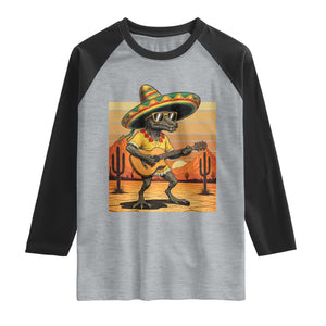Funny Cinco De Mayo Chupacabra Raglan Shirt Guitar Fiesta Gift TS12 Heather Gray Black Print Your Wear