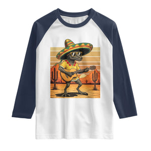 Funny Cinco De Mayo Chupacabra Raglan Shirt Guitar Fiesta Gift TS12 White Navy Print Your Wear