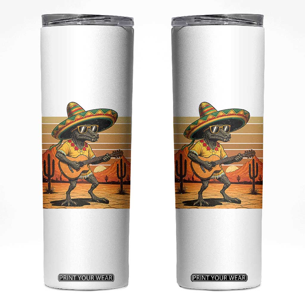 Funny Cinco De Mayo Chupacabra Skinny Tumbler Guitar Fiesta Gift TS12 White Print Your Wear
