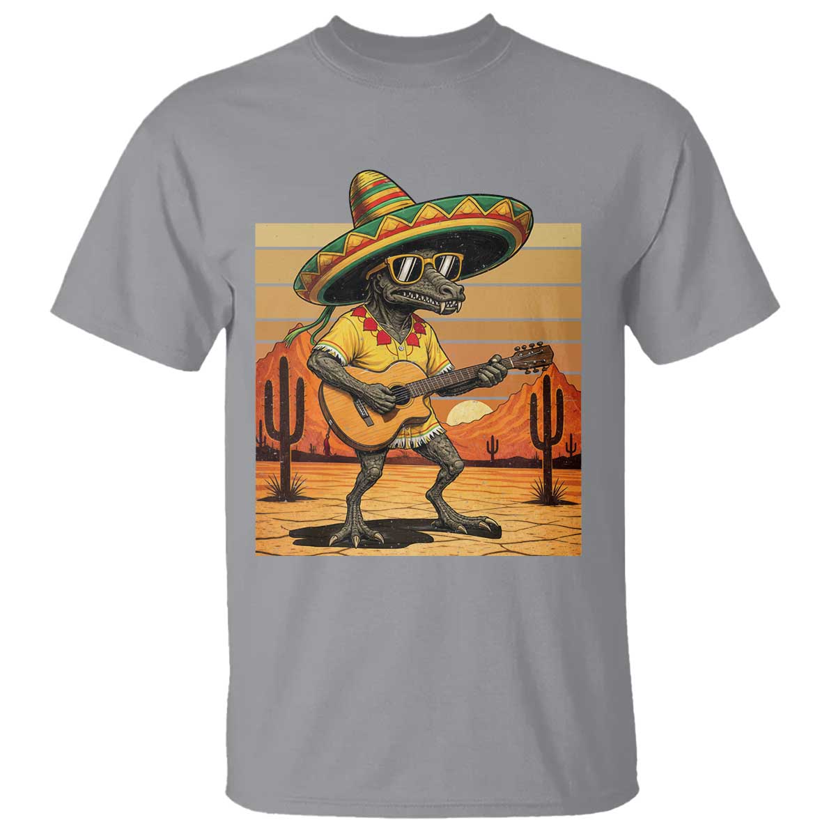 Funny Cinco De Mayo Chupacabra T Shirt Guitar Fiesta Gift TS12 Sport Gray Print Your Wear