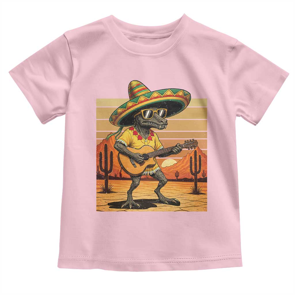 Funny Cinco De Mayo Chupacabra Toddler T Shirt Guitar Fiesta Gift TS12 Light Pink Print Your Wear