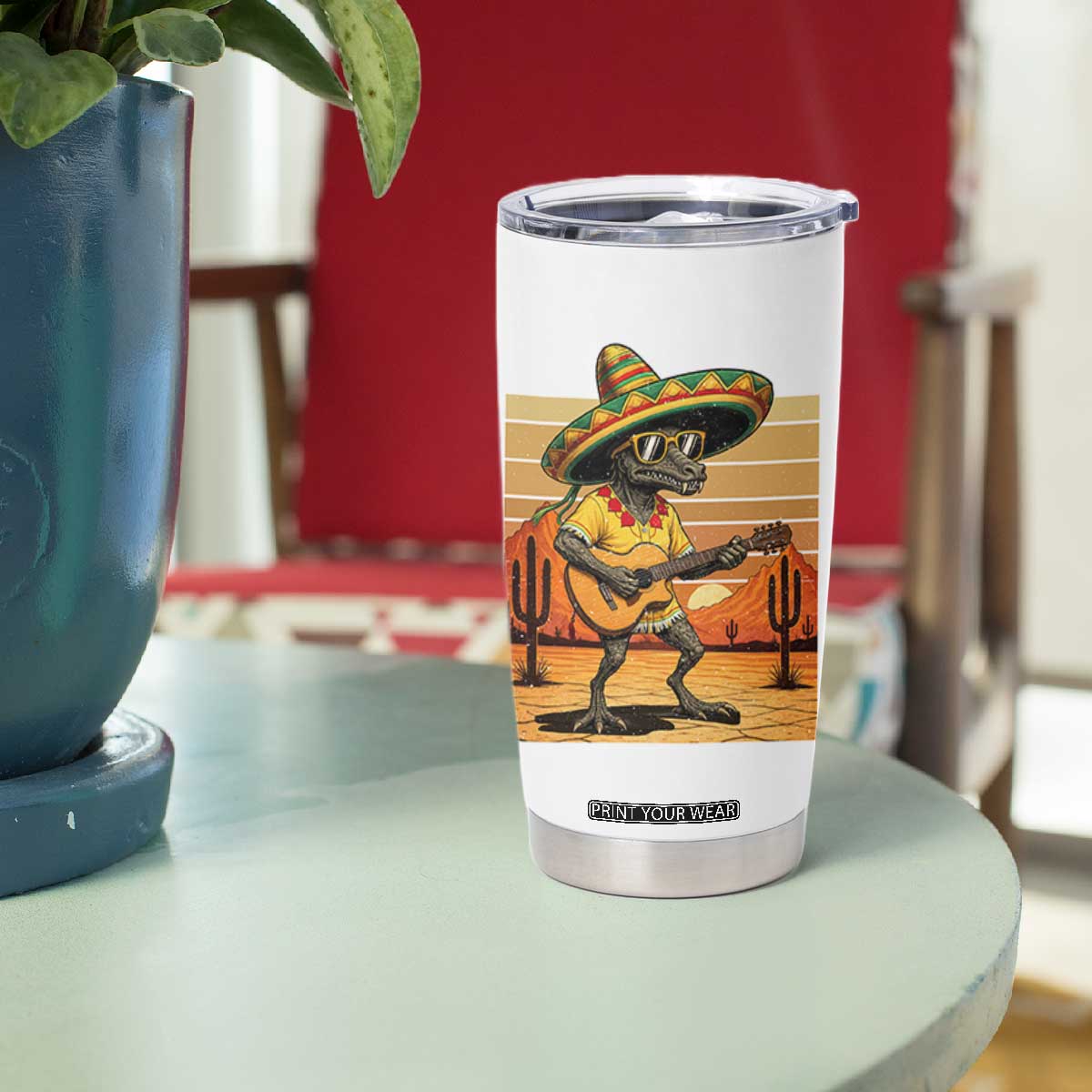 Funny Cinco De Mayo Chupacabra Tumbler Cup Guitar Fiesta Gift TS12 Print Your Wear