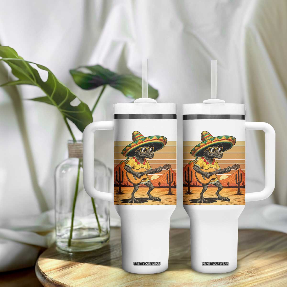 Funny Cinco De Mayo Chupacabra Tumbler With Handle Guitar Fiesta Gift TS12 Print Your Wear