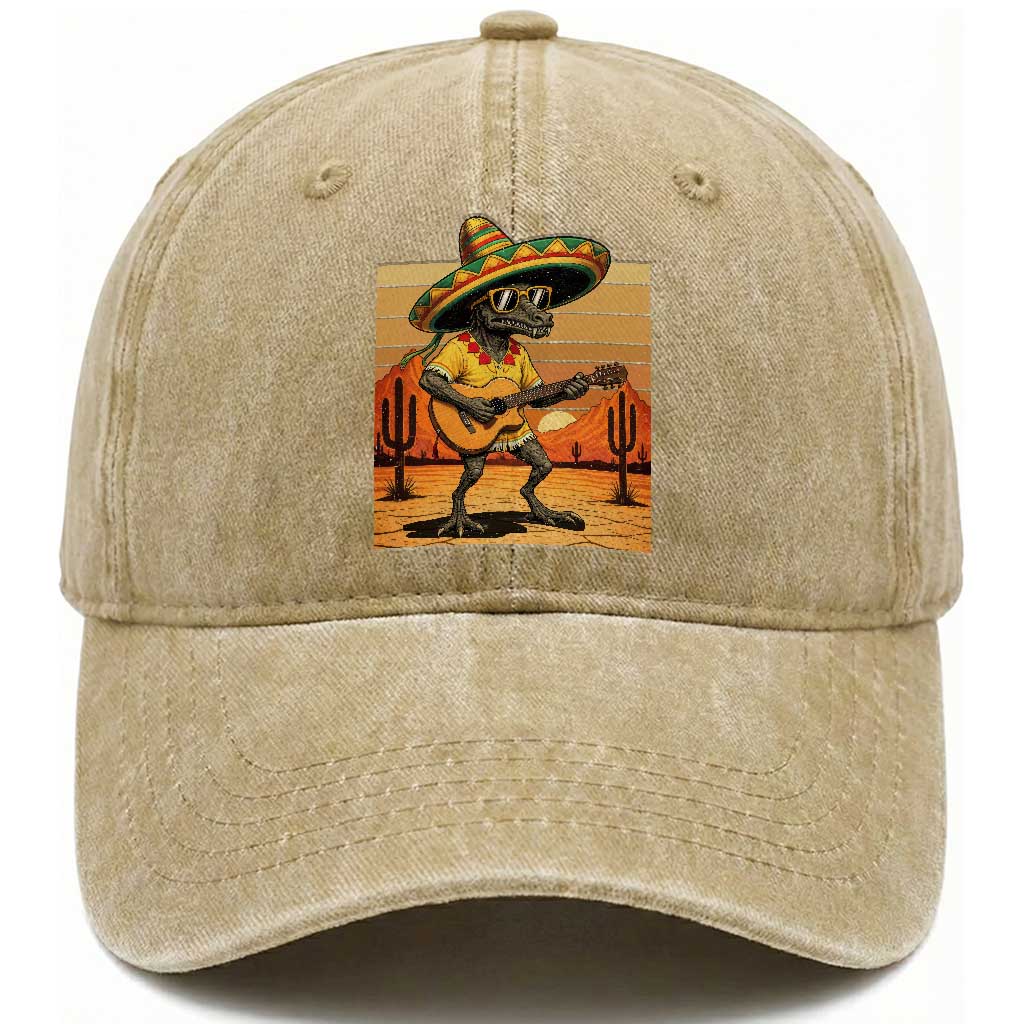 Funny Cinco De Mayo Chupacabra Washed Cotton Baseball Cap Guitar Fiesta Gift TS12 Print Your Wear