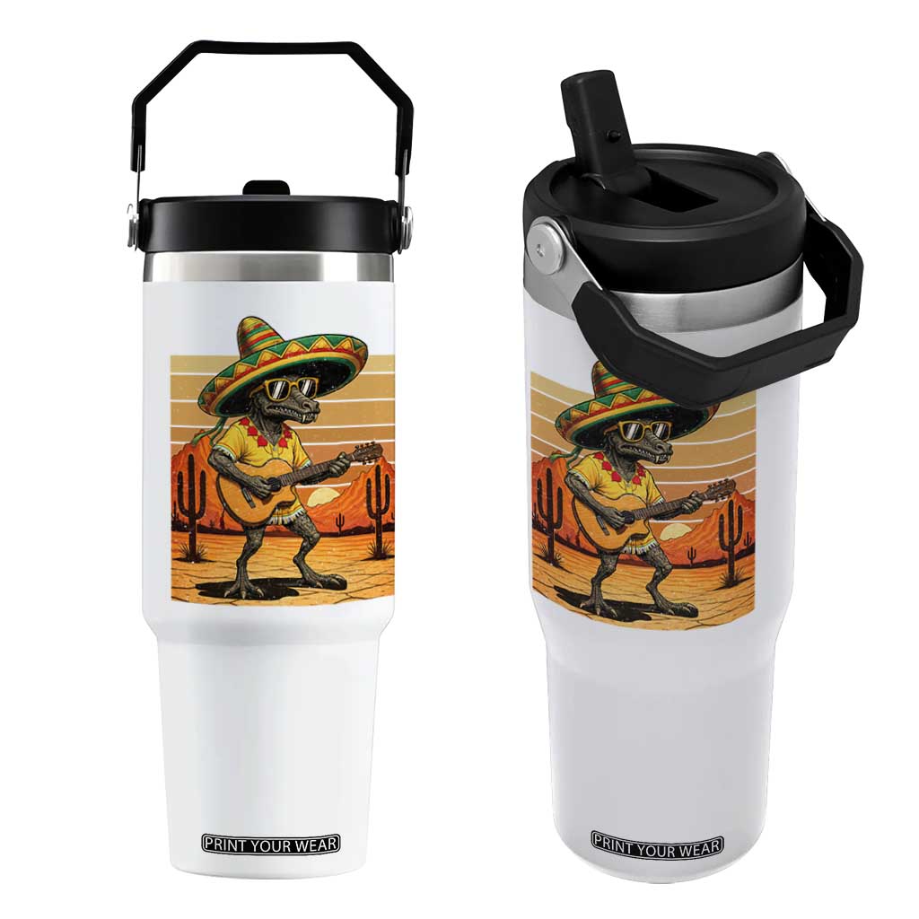 Funny Cinco De Mayo Chupacabra Flip Straw Tumbler Guitar Fiesta Gift TS12 One Size: 30 oz White Print Your Wear