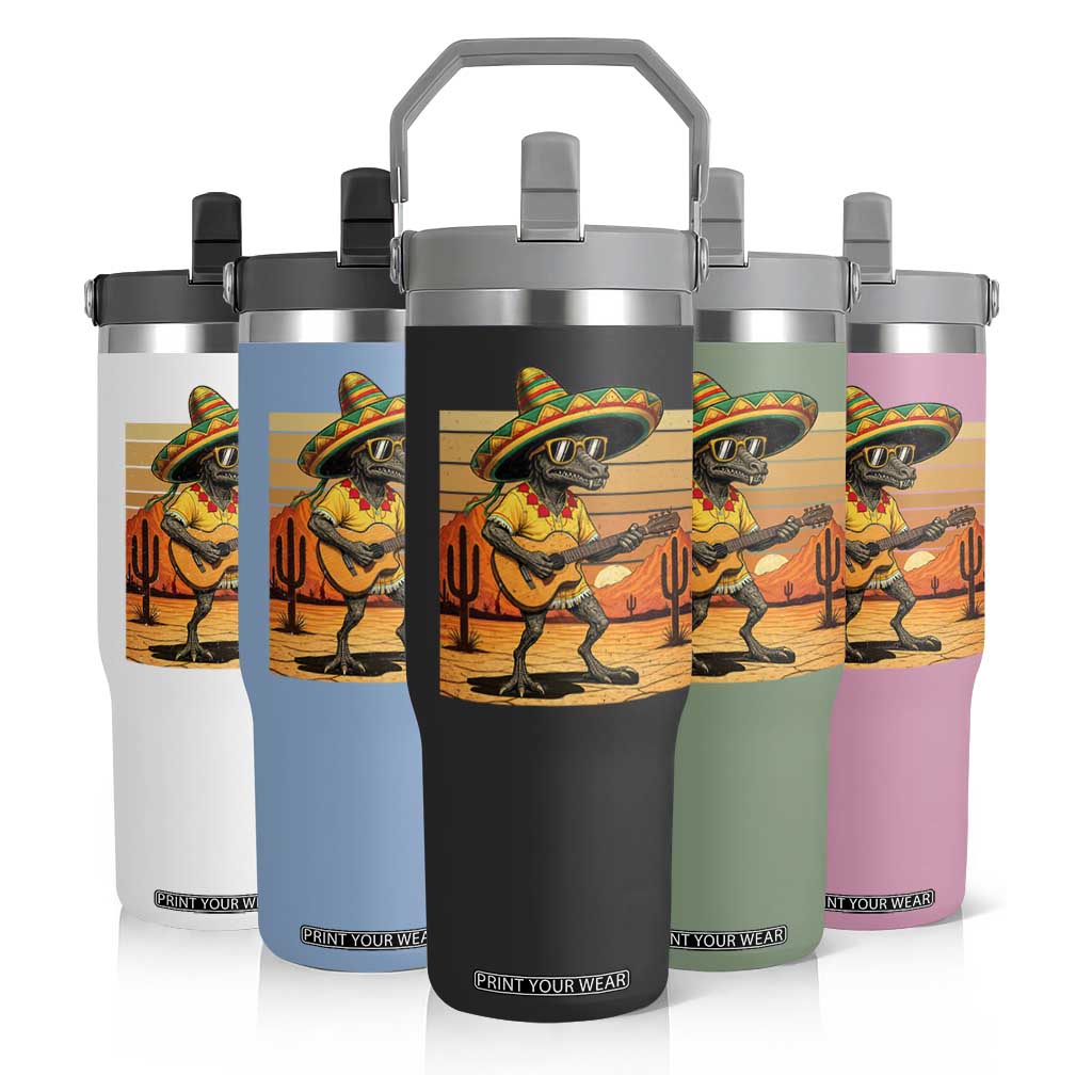 Funny Cinco De Mayo Chupacabra Flip Straw Tumbler Guitar Fiesta Gift TS12 Print Your Wear