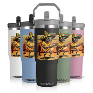 Funny Cinco De Mayo Chupacabra Flip Straw Tumbler Guitar Fiesta Gift TS12 Print Your Wear