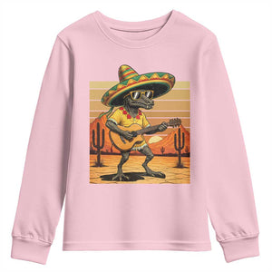 Funny Cinco De Mayo Chupacabra Youth Sweatshirt Guitar Fiesta Gift TS12 Light Pink Print Your Wear