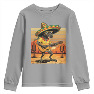 Funny Cinco De Mayo Chupacabra Youth Sweatshirt Guitar Fiesta Gift TS12 Sport Gray Print Your Wear