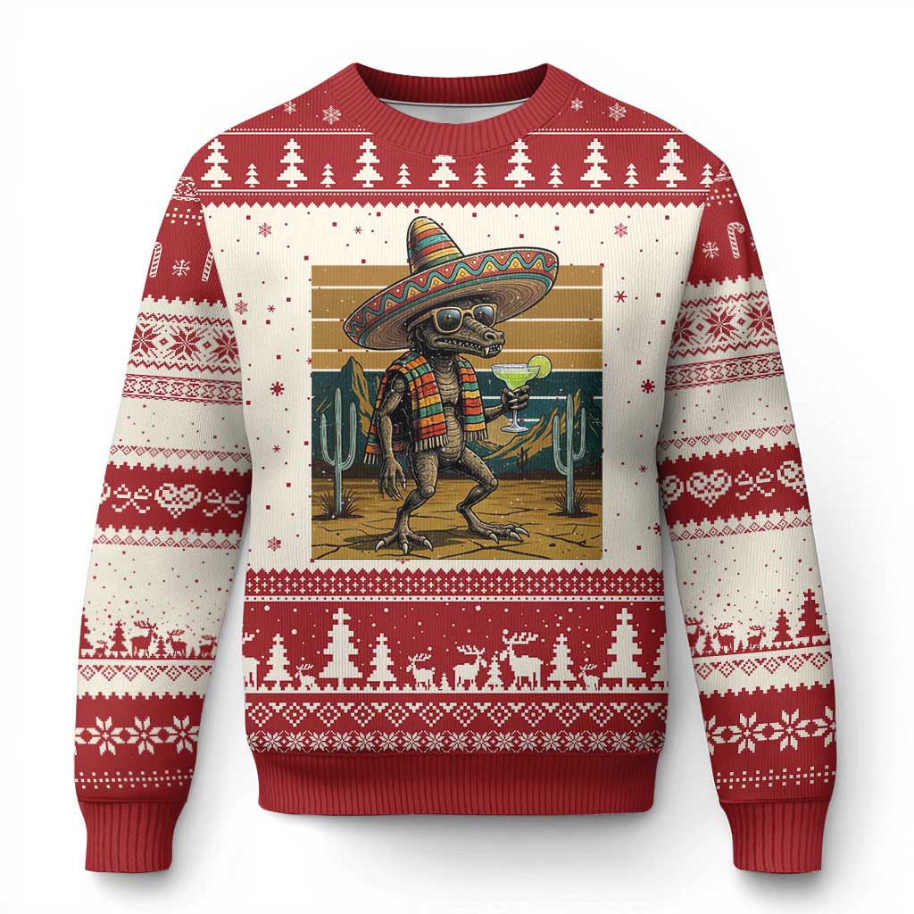 Funny Chupacabra Fiesta Ugly Christmas Sweater Cinco De Mayo Gift TS12 Beige Red Print Your Wear