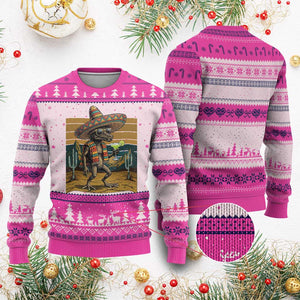 Funny Chupacabra Fiesta Ugly Christmas Sweater Cinco De Mayo Gift TS12 Hot Pink Print Your Wear