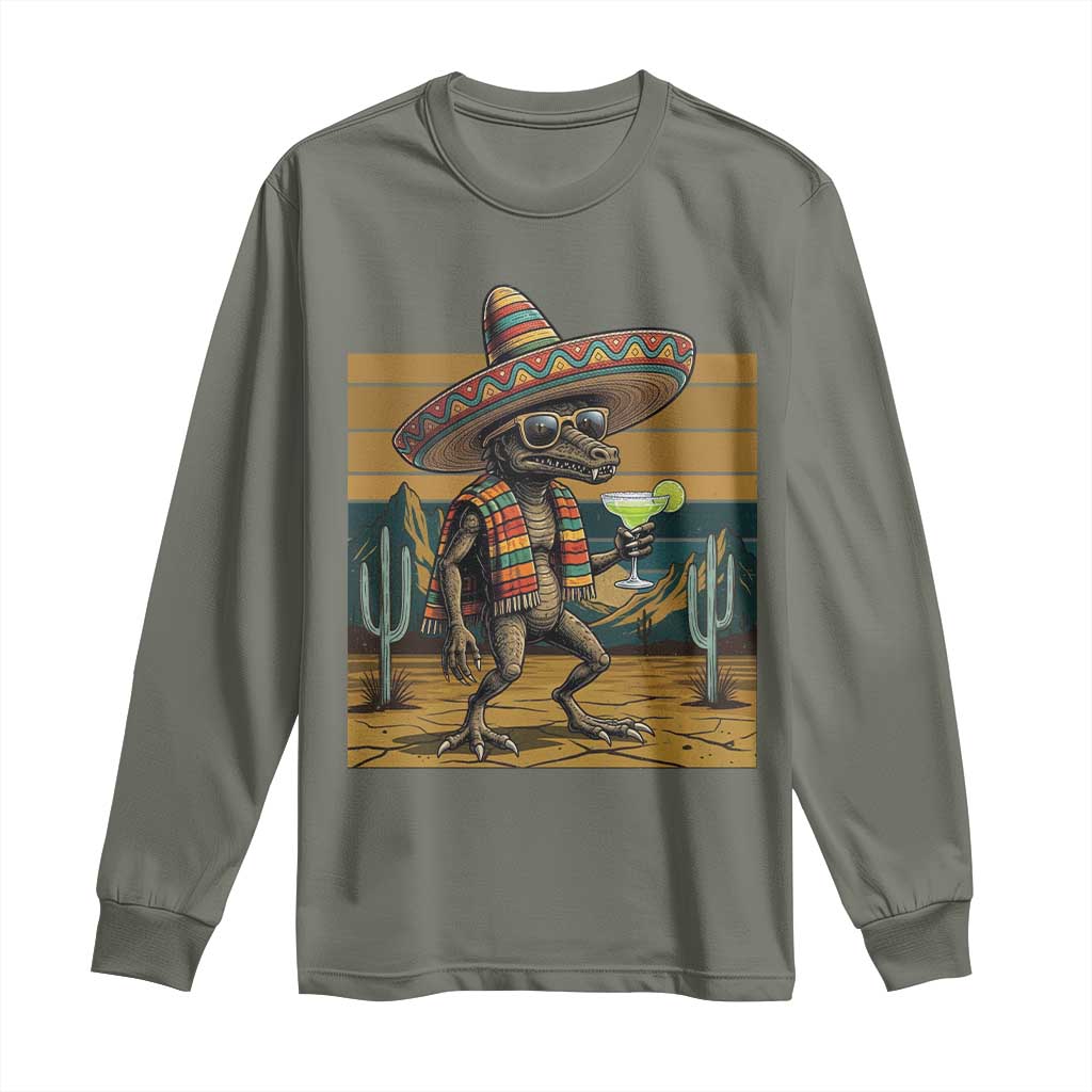 Funny Chupacabra Fiesta Long Sleeve Shirt Cinco De Mayo Gift TS12 Military Green Print Your Wear