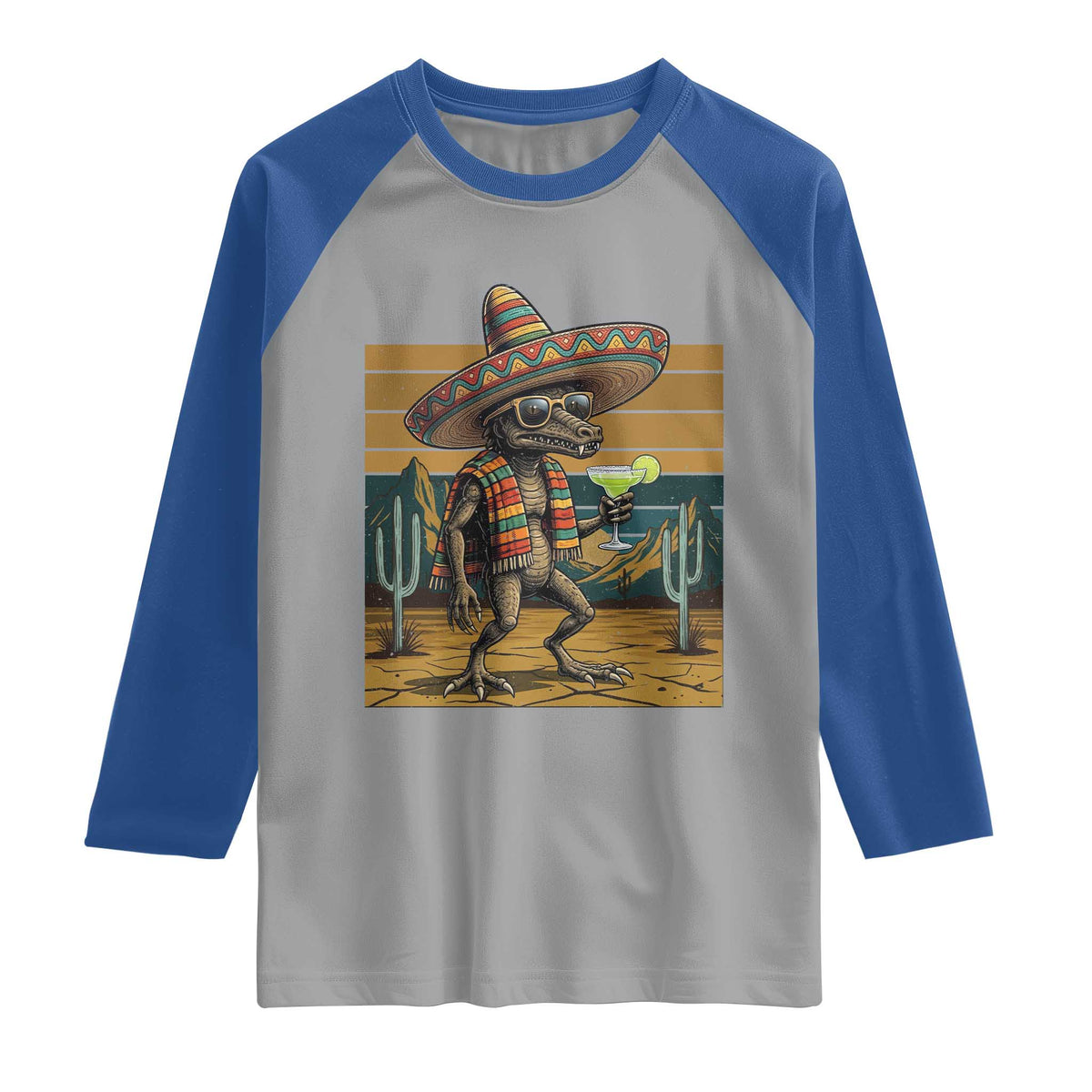 Funny Chupacabra Fiesta Raglan Shirt Cinco De Mayo Gift TS12 Sport Gray Royal Print Your Wear