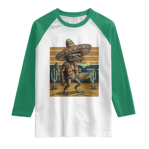 Funny Chupacabra Fiesta Raglan Shirt Cinco De Mayo Gift TS12 White Kelly Green Print Your Wear