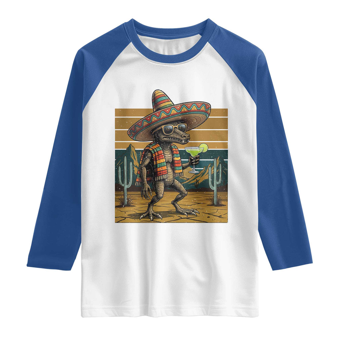 Funny Chupacabra Fiesta Raglan Shirt Cinco De Mayo Gift TS12 White Royal Print Your Wear