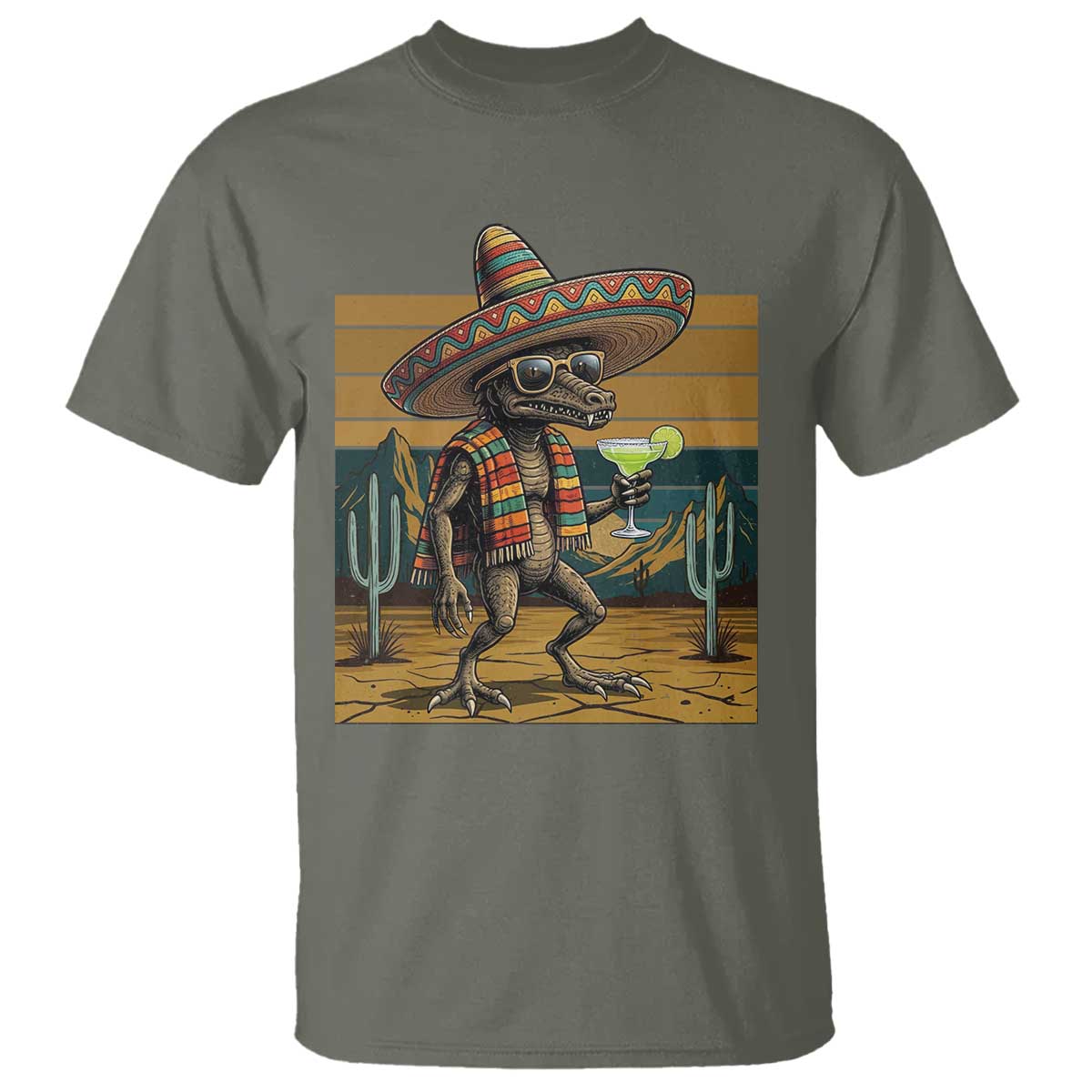 Funny Chupacabra Fiesta T Shirt Cinco De Mayo Gift TS12 Military Green Print Your Wear
