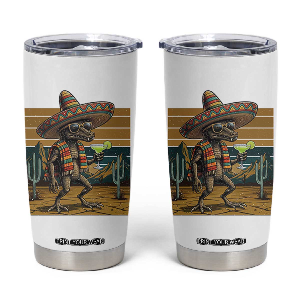 Funny Chupacabra Fiesta Tumbler Cup Cinco De Mayo Gift TS12 White Print Your Wear