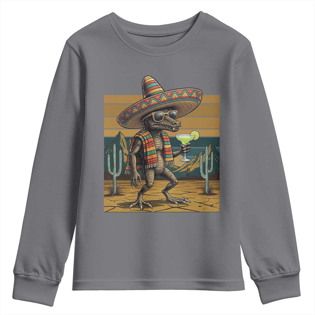 Funny Chupacabra Fiesta Youth Sweatshirt Cinco De Mayo Gift TS12 Charcoal Print Your Wear